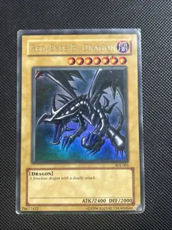 Yugioh Red-Eyes Black Dragon SDJ-001 Unlimited Edition Holo Rare Yu-Gi-Oh! - Image 1