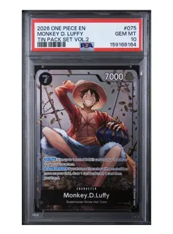 ENGLISH ONE PIECE PROMOS TIN PACK SET VOL.2 075 MONKEY D. LUFFY PSA 10 🔥📈 - Image 1