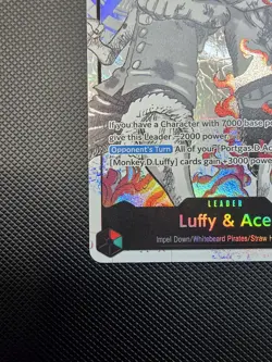 One Piece ST30-001 Luffy Ace Parallel L-P Leader Black White Textured Star - Image 2