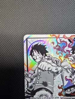 One Piece ST30-001 Luffy Ace Parallel L-P Leader Black White Textured Star - Image 5