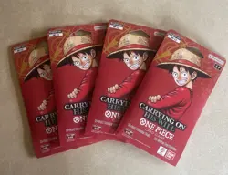 LOT Of 4 One Piece TCG: Carrying On His Will Sleeved Booster Pack OP-13 ENGLISH - Image 1