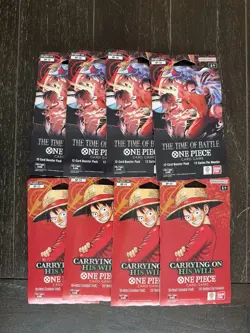 One Piece Op13 and OP16 (8-Pack Combo) Sleeved Booster Packs New Sealed Lot Of 8 - Image 1