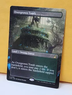 1x BORDERLESS ALT ART Overgrown Tomb, NM, RVR, Magic: the Gathering, MtG - Image 2