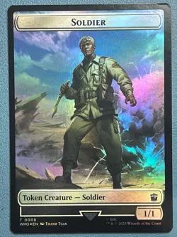 MTG Soldier // Mutant Double-Sided Token Foil Doctor Who NM - Image 1