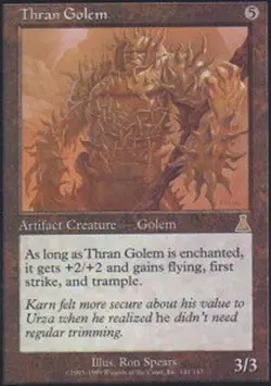 1x Thran Golem - Foil Heavy Play, English Urza's Destiny MTG Magic - Image 1
