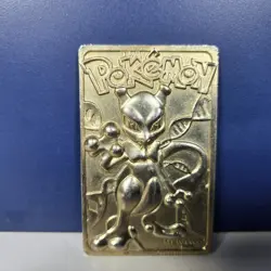 Pokemon 23K Gold Plated Mewtwo Trading Card 1999 Burger King Limited Edition - Image 1