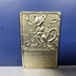 Pokemon 23K Gold Plated Mewtwo Trading Card 1999 Burger King Limited Edition - Image 2
