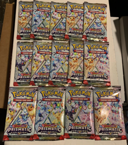 POKEMON PRISMATIC EVOLUTIONS FACTORY SEALED BOOSTER PACK LOT OF 14 PACKS - Image 1