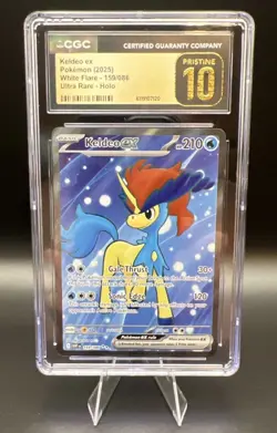 CGC Pristine 10: Keldeo ex 159/086 Pokemon White Flare (EN) - Image 1