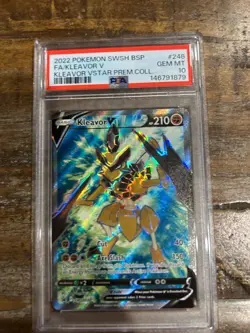 POKEMON 2022 Promo Prem Coll Full Art KLEAVOR V #248 PSA 10 Gem Mint RARE - Image 1