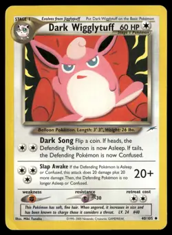 Dark Wigglytuff 40/105 Uncommon Neo Destiny Pokemon Unlimited MP - Image 1