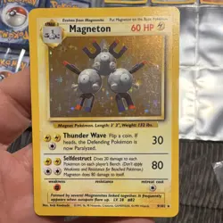 WotC Base Set Magneton 9/102 Holo Rare 60 HP English 1999 Stage 1 Lightning - Image 1