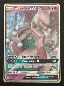 Pokemon Mewtwo GX #31/68 English Hidden Fates - Battle Academy 2020 Stamp - Image 1
