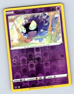 Gastly 083/202 Common Sword & Shield Pokemon Reverse Holo Near Mint - Image 1