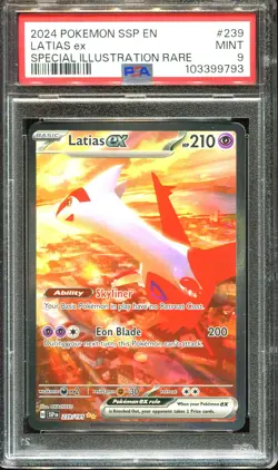 Latias ex Pokemon TCG PSA 9 Surging Sparks MINT 239/191 - Image 1