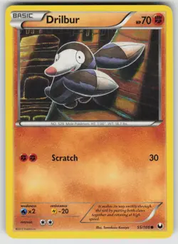 Drilbur 55/108 Common Dark Explorers Pokemon Lightly Played - Image 1