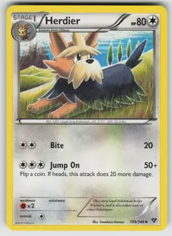 Herdier 109/146 Uncommon XY Pokemon Lightly Played - Image 1