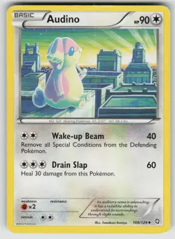 Audino 108/124 Uncommon Dragons Exalted Pokemon Moderately Played - Image 1