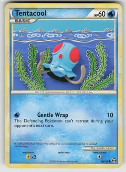Tentacool 80/102 Common HGSS Triumphant Pokemon Heavily Played - Image 1