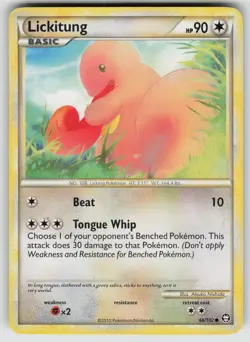 Lickitung 66/102 Common HGSS Triumphant Pokemon Heavily Played - Image 1