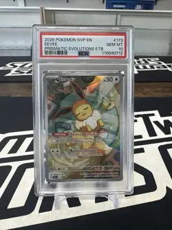 POKEMON 2025 Prismatic Evolutions ETB EEVEE Full Art SVP En #173 PSA 10 - Image 1