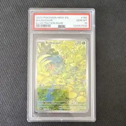Pokemon Bulbasaur 166/165 Scarlet & Violet 151 Illustration Rare Holo PSA 10 - Image 1