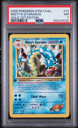 2000 POKEMON GYM CHALLENGE HOLO-1ST EDITION #13 MISTY'S GYARADOS PSA 7 - Image 1