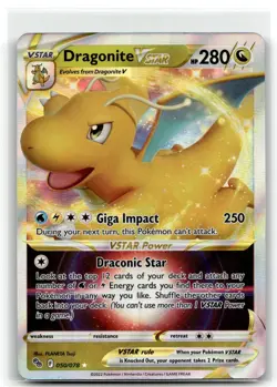 Dragonite VSTAR 050/078 Holo VSTAR Rare Pokemon GO Pokemon NM b4 - Image 1