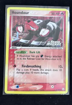 Houndour 60/109 Team Rocket Returns Reverse Holo 50 HP Common English - Image 2
