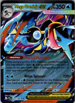 Mega Greninja ex - 022/086 ME04: Chaos Rising Pokemon NM Holo - Image 1