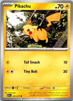 Pikachu 055/217 Common Ascended Heroes Pokemon Near Mint - Image 1