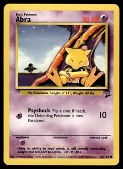 Pokemon TCG Base Set 2 #065/130 Abra NM - Image 1
