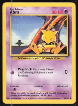Pokemon TCG Base Set #043/102 Abra LP - Image 1