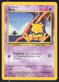 Pokemon TCG Base Set #043/102 Abra LP - Image 1