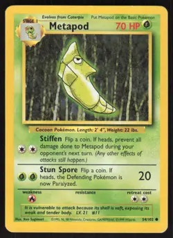 Pokemon TCG Base Set #054/102 Metapod LP - Image 1
