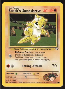 Pokemon TCG Gym Heroes #071/132 Brock's Sandshrew (71) LP - Image 1