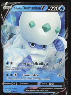 Pokemon TCG SWSH04: Vivid Voltage #036/185 Galarian Darmanitan V NM - Image 1