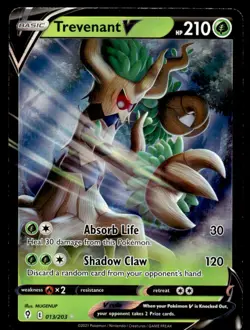 Pokemon TCG SWSH Evolving Skies #013/203 Trevenant V NM - Image 1