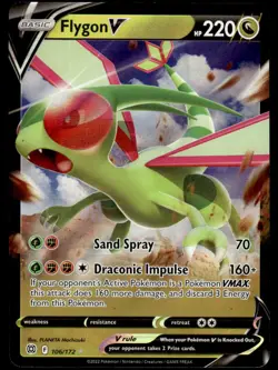 Pokemon TCG SWSH09: Brilliant Stars #106/172 Flygon V NM - Image 1