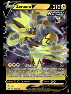Pokemon TCG SWSH Chilling Reign #053/198 Zeraora V NM - Image 1