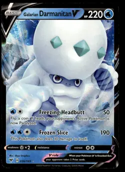 Pokemon TCG SWSH04: Vivid Voltage #036/185 Galarian Darmanitan V NM - Image 1