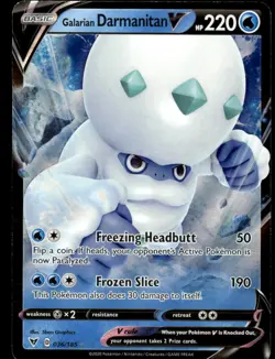 Pokemon TCG SWSH04: Vivid Voltage #036/185 Galarian Darmanitan V LP - Image 1