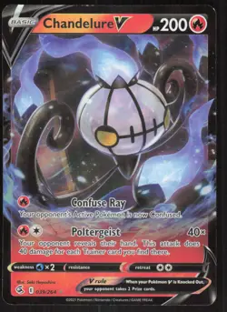 Pokemon TCG SWSH08: Fusion Strike #039/264 Chandelure V NM - Image 1