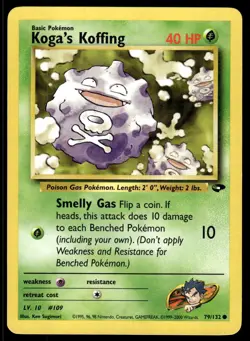 Pokemon TCG Gym Challenge #079/132 Koga's Koffing (79) LP - Image 1