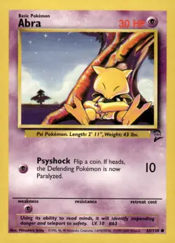 Pokemon TCG Base Set 2 #65/130 Abra - Image 1