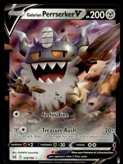 Pokemon TCG SWSH11: Lost Origin #129/196 Galarian Perrserker V NM - Image 1