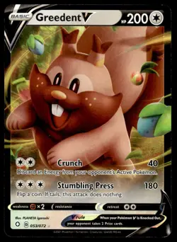 Pokemon TCG Shining Fates #053/072 Greedent V NM - Image 1