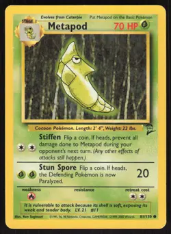 Pokemon TCG Base Set 2 #81/130 Metapod LP - Image 1