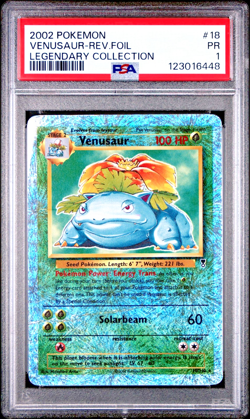 PSA 1 2002 Pokemon Legendary Collection Venusaur 18/110 Reverse Holo Foil WOTC - Image 1