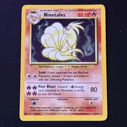 Ninetales 12/102 Base Set Pokemon TCG Holo Foil Rare Card Moderately Played MP - Image 1